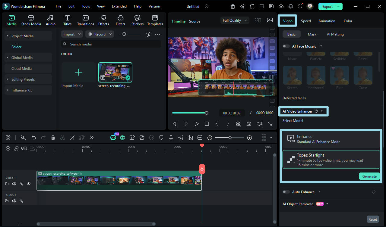 toggle auto enhance feature