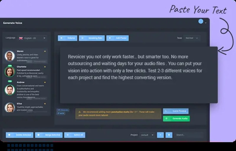 revoicer generate voice