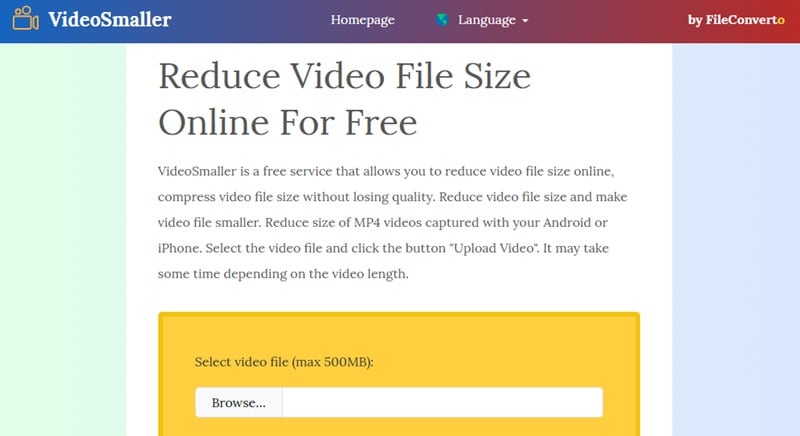 videosmaller video compressors on android browser