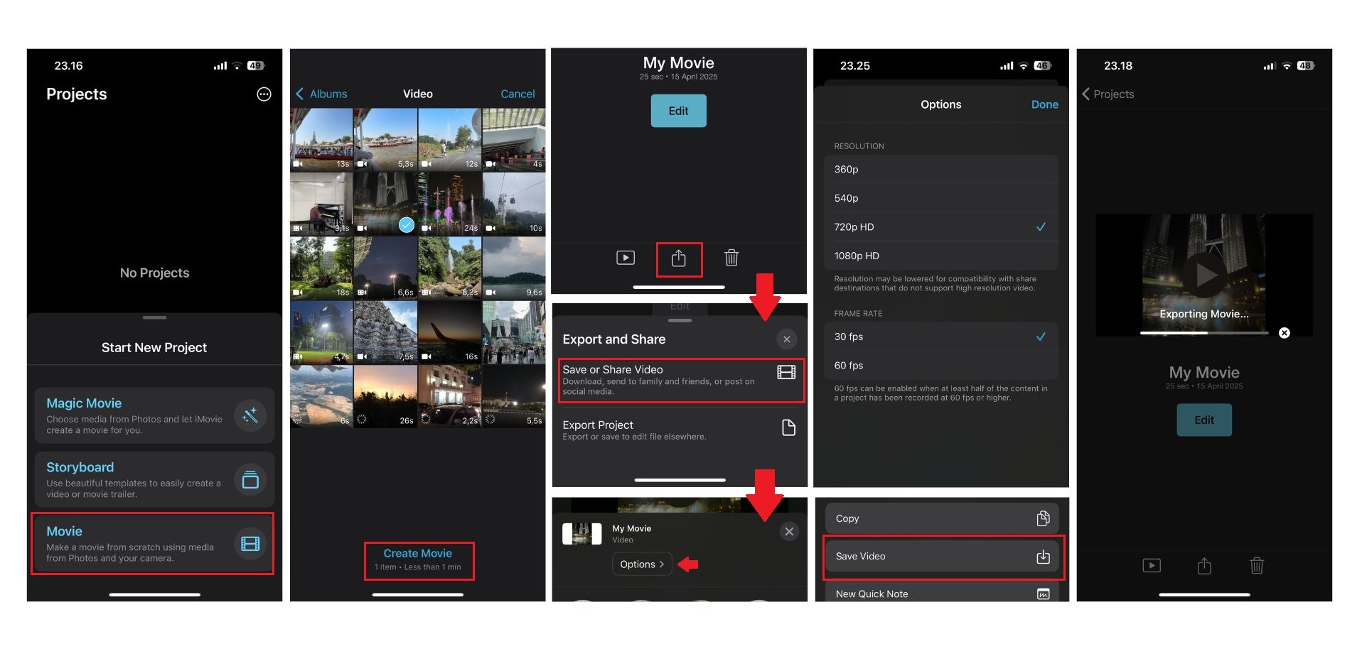 lower quality using imovie on iphone