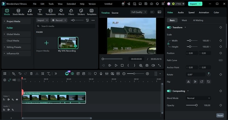 stop recording and save vhs footage