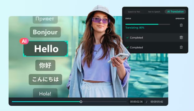 filmora’s AI translation