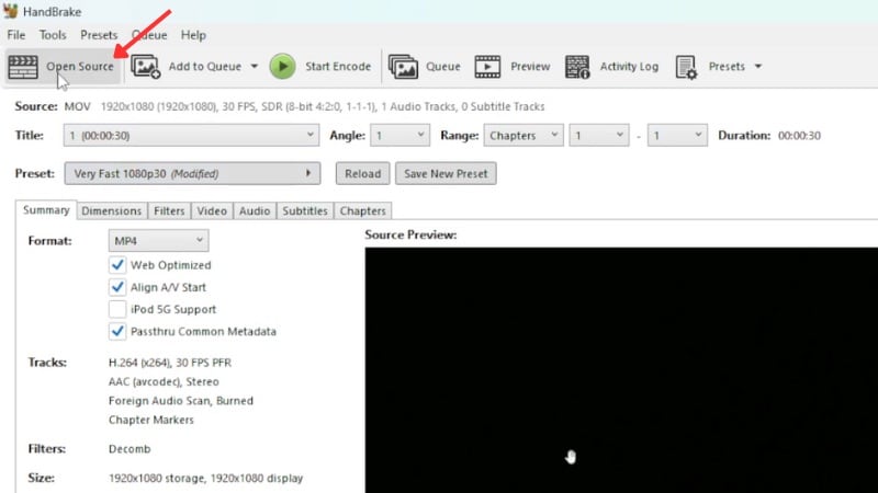 load your vob file to handbrake