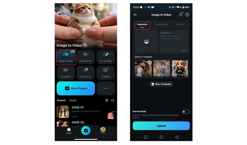 open image to video feature