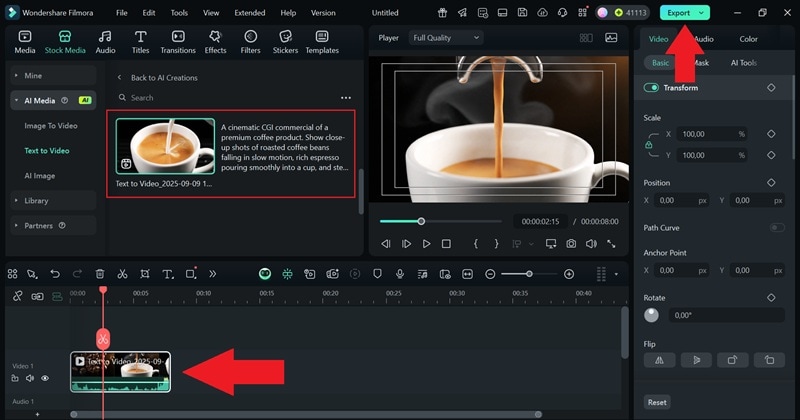 see the result and save it