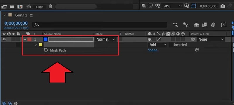 using mask path instead of shape