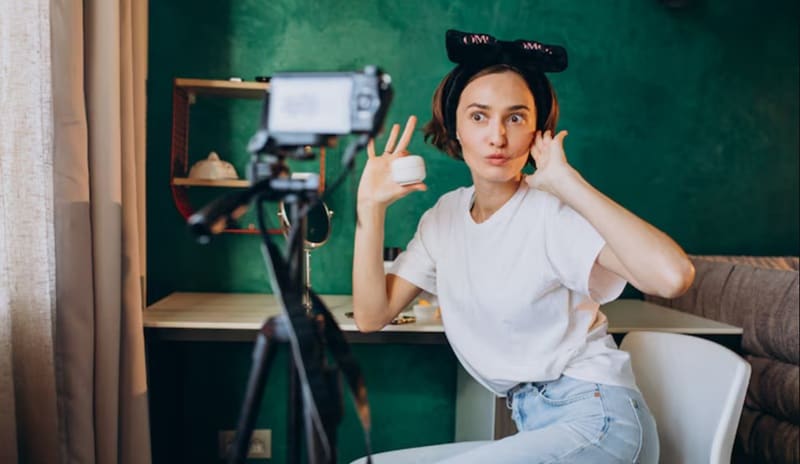 recording a comedy video