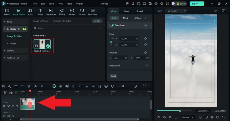move video to timeline
