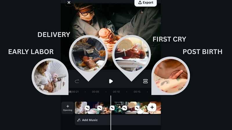 organize your birth vlog clips