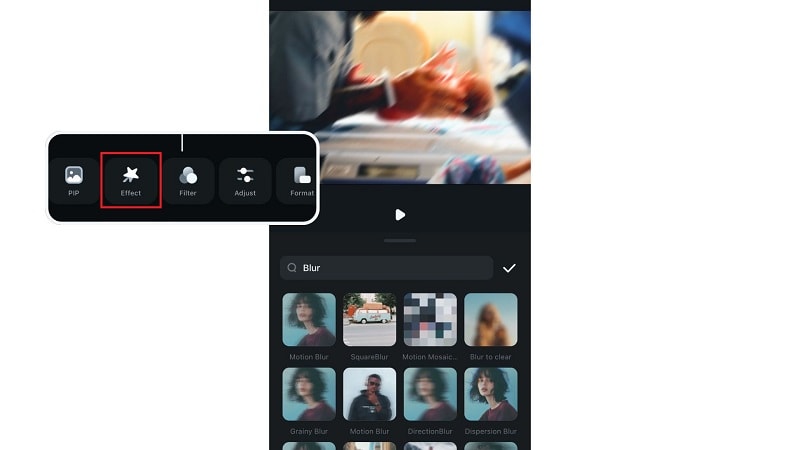 blur effects for sensitive scenes