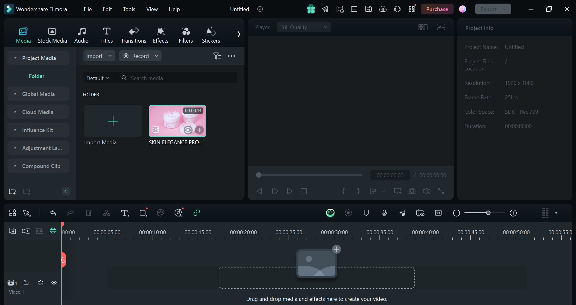 import the video file and select the smart scene cut icon