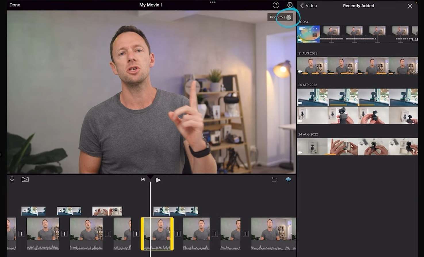 crop videos with imovie on ipad