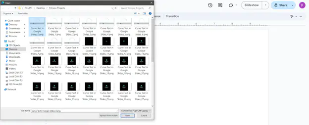 insérer une image dans Google Slides filmora