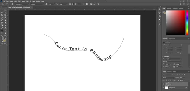 photoshop pen tool curved text enter custom