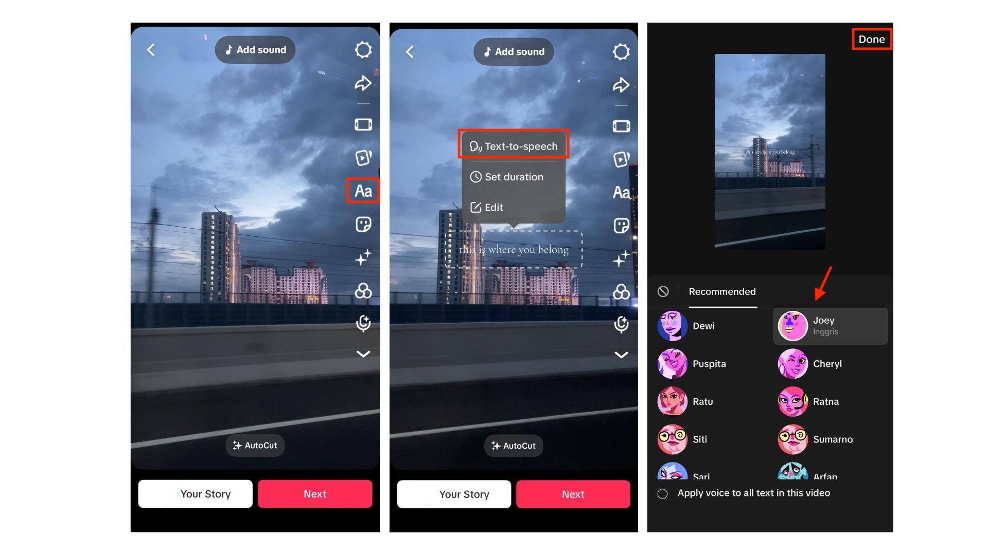 step by step to turn text into TTS ai voiceover