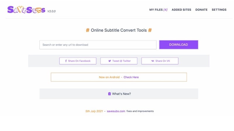 download subtitles via savesubs