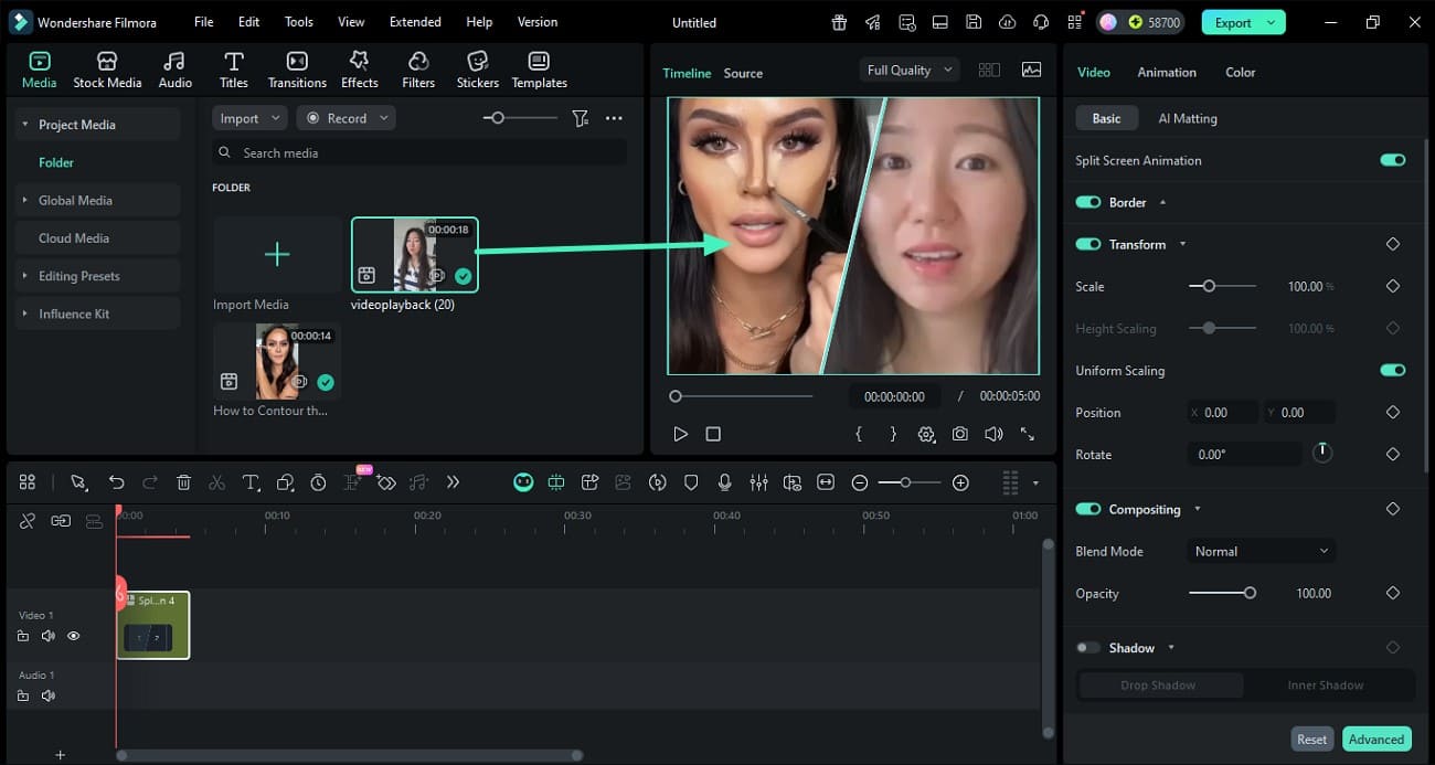 drag videos to template