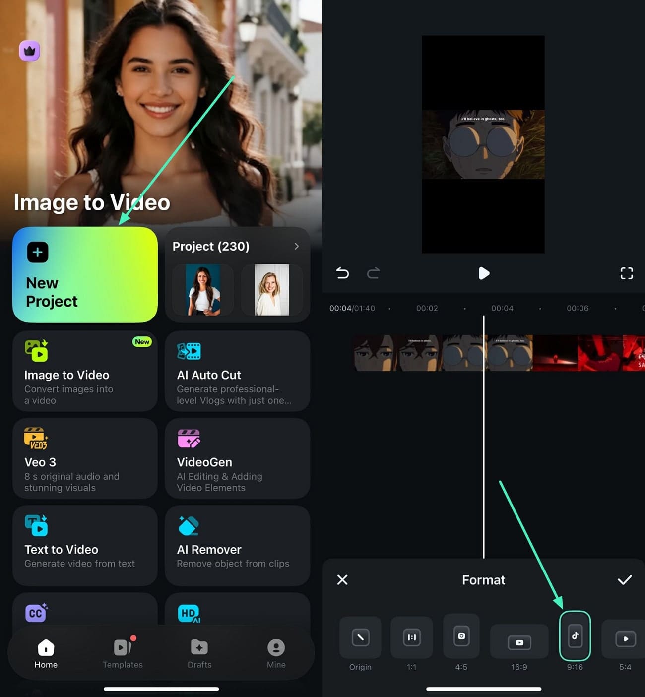 create project import video