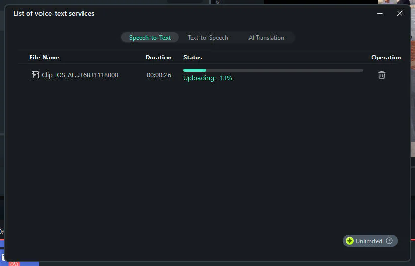 check the stt parameter setting