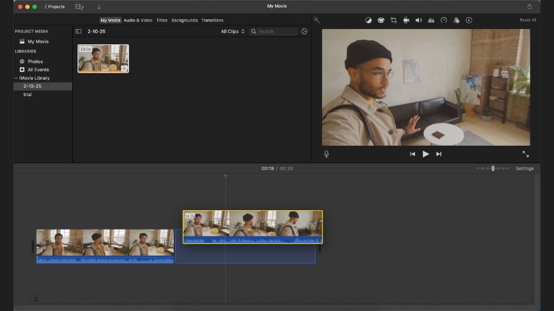 réorganiser les clips dans la timeline