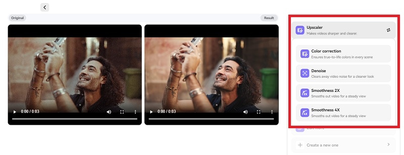 choose video enhancement type