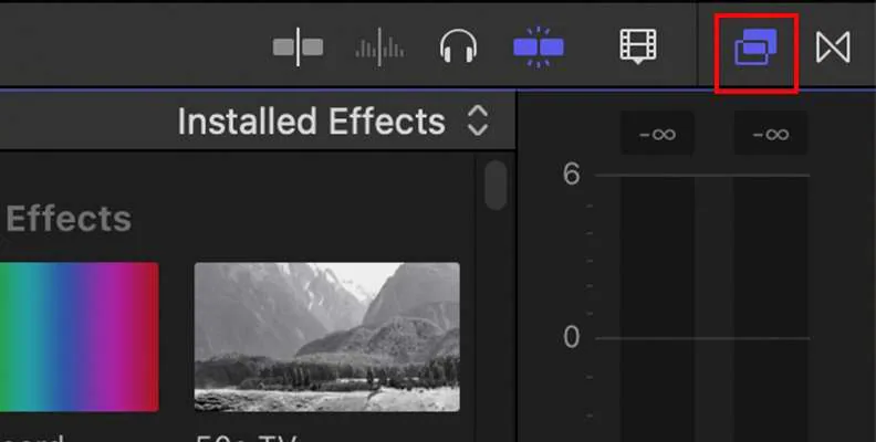 aprire gli effetti in fcp