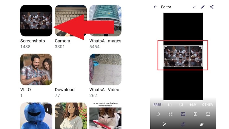 crop photo from gallery