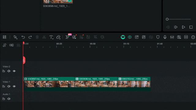 move the clips to arrange the order