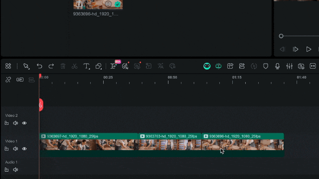 drag the edge to trim the clip