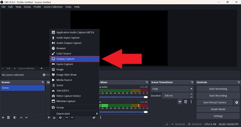 select display capture