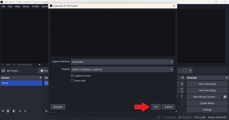 confirm display settings