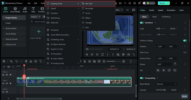 find the pen tool feature
