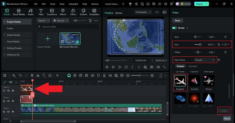 add airplane object for the movement