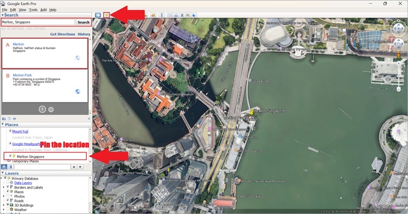 type the location you want