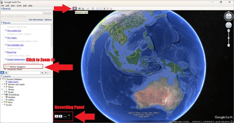 click red button to start recording
