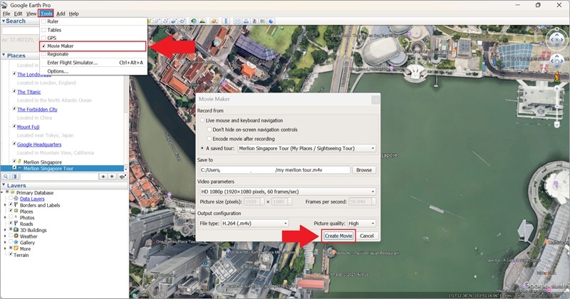 save the project as video