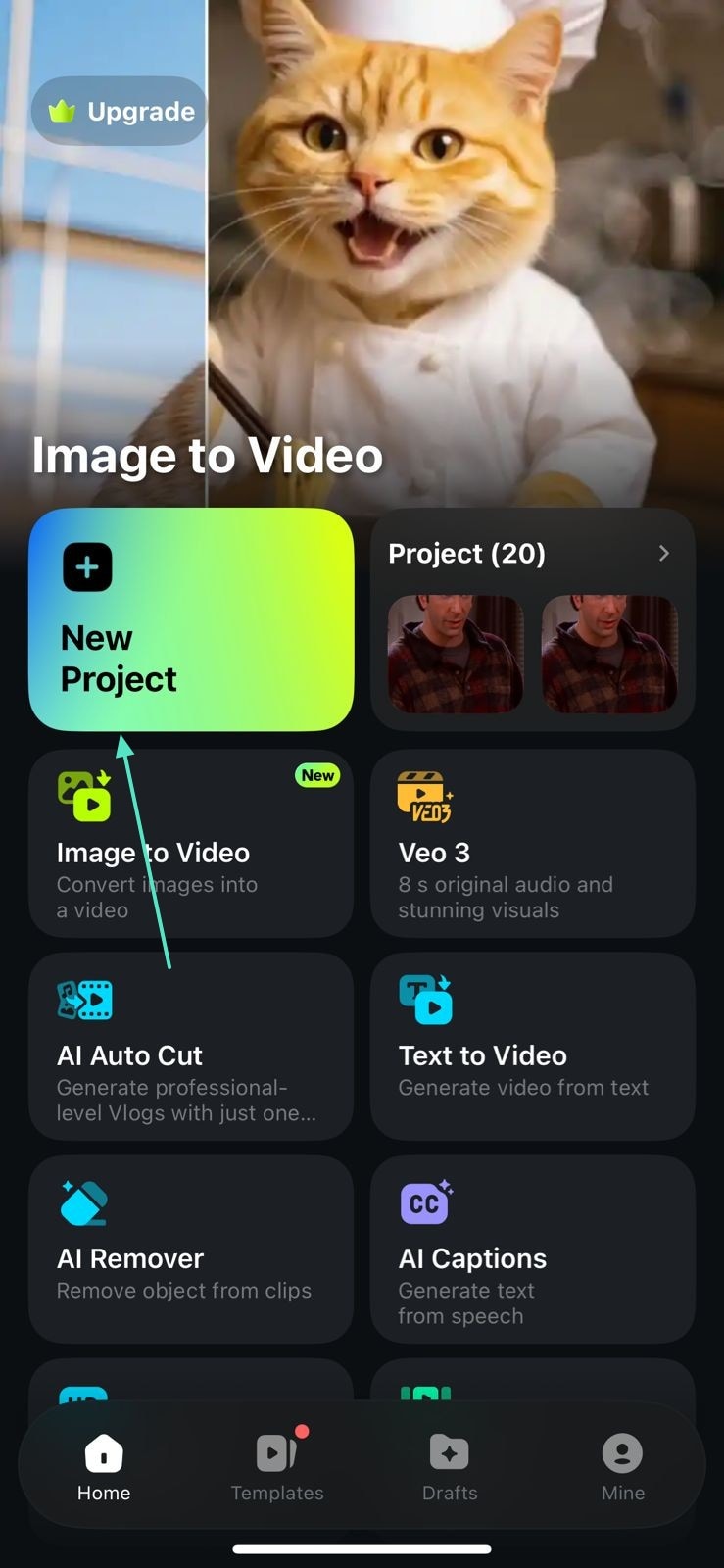 new project filmora app