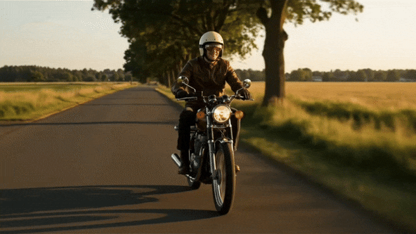 cinematic motorcycle ride