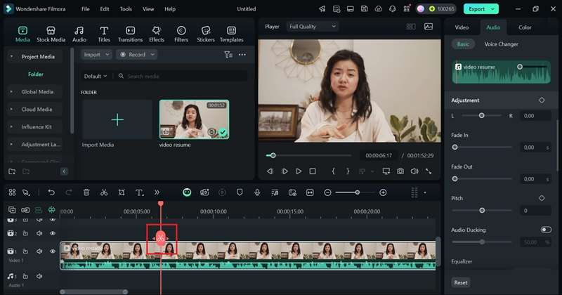 trim and cut video for cv