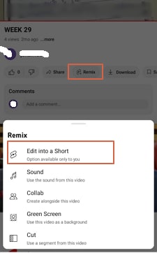 edit into youtube video into shorts