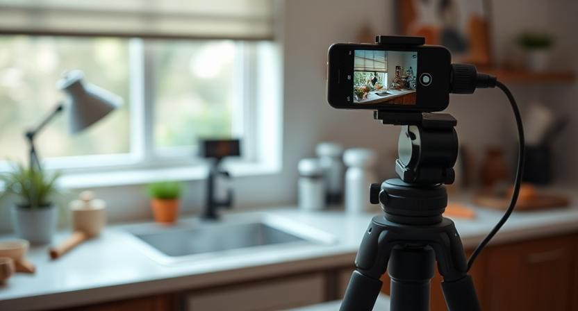shoot a video of cooking rice