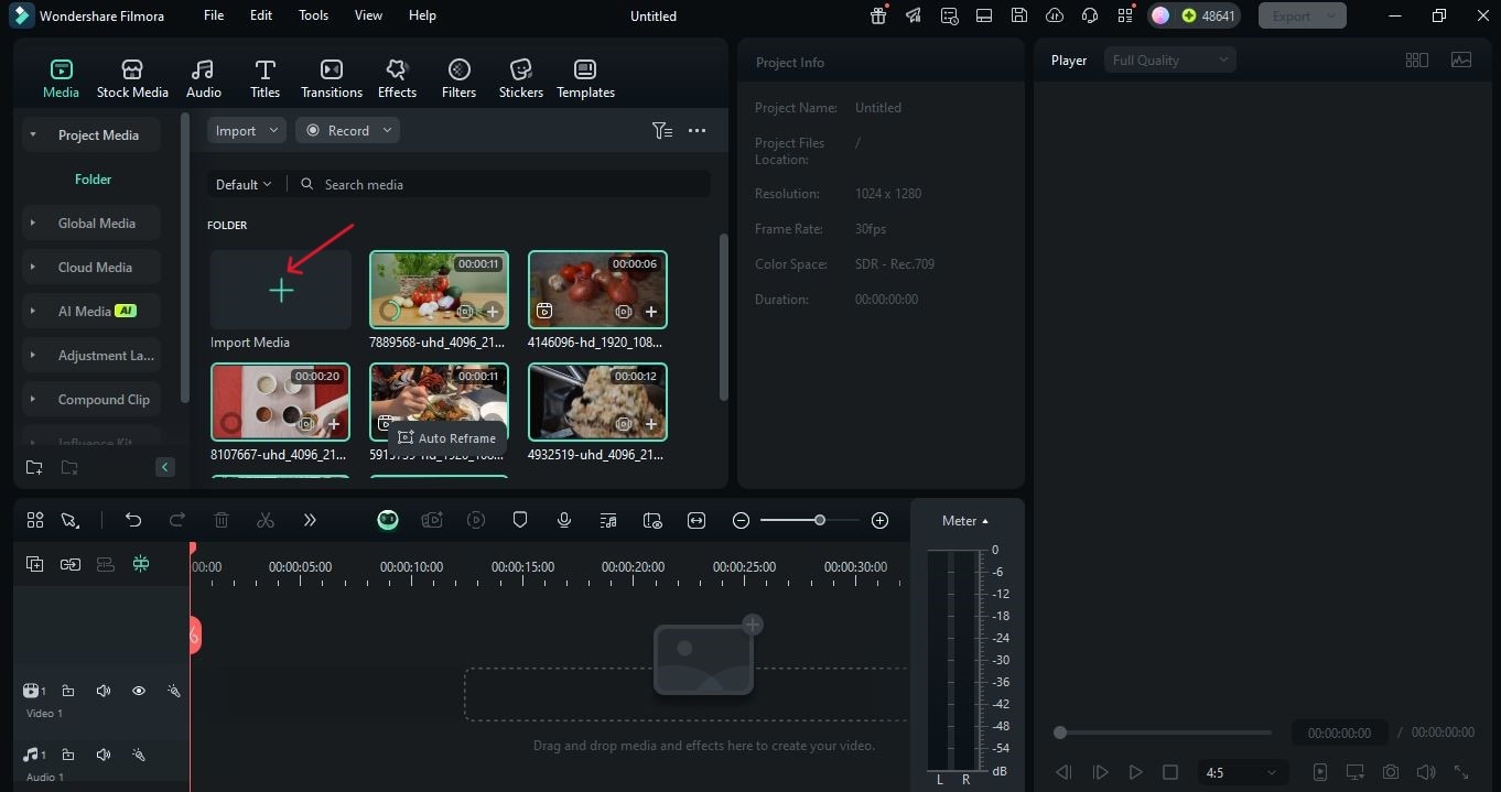 import your recorded cooking videos