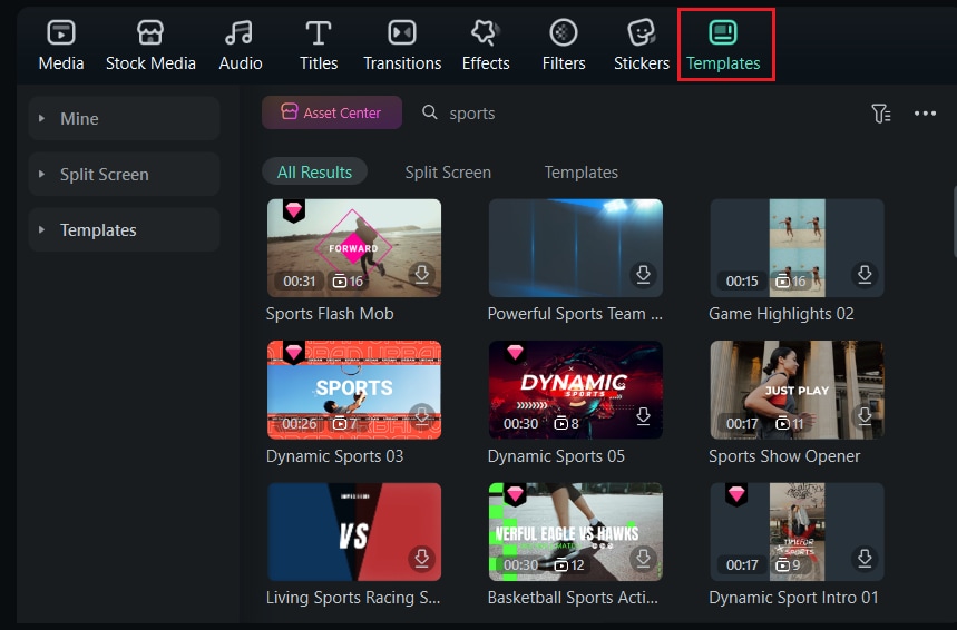 choose filmora templates