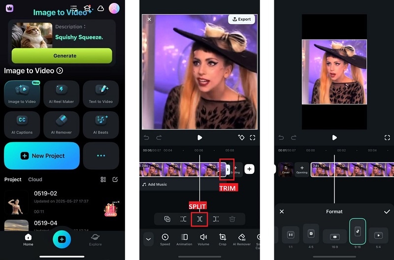upload video and adjust