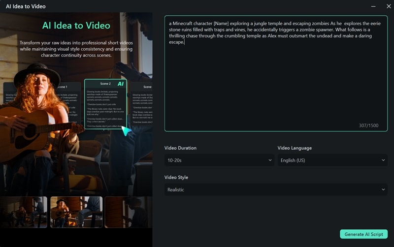 input your minecraft story idea