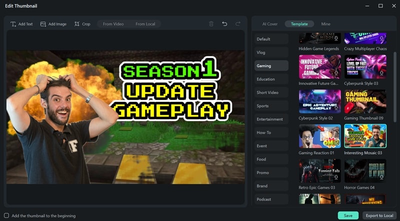 create minecraft youtube video thumbnail
