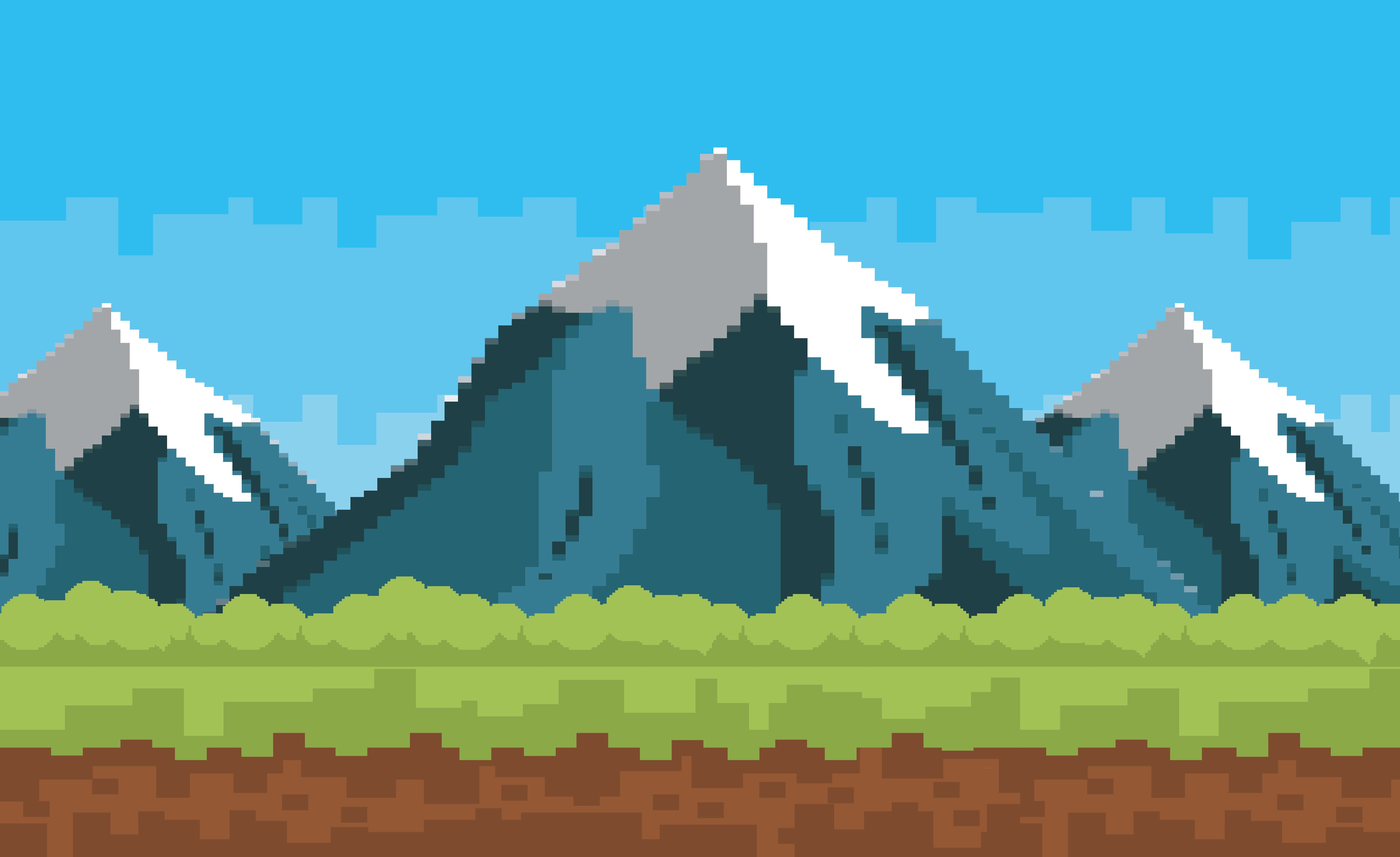 arrière-plan pixel art inspiré de Minecraft