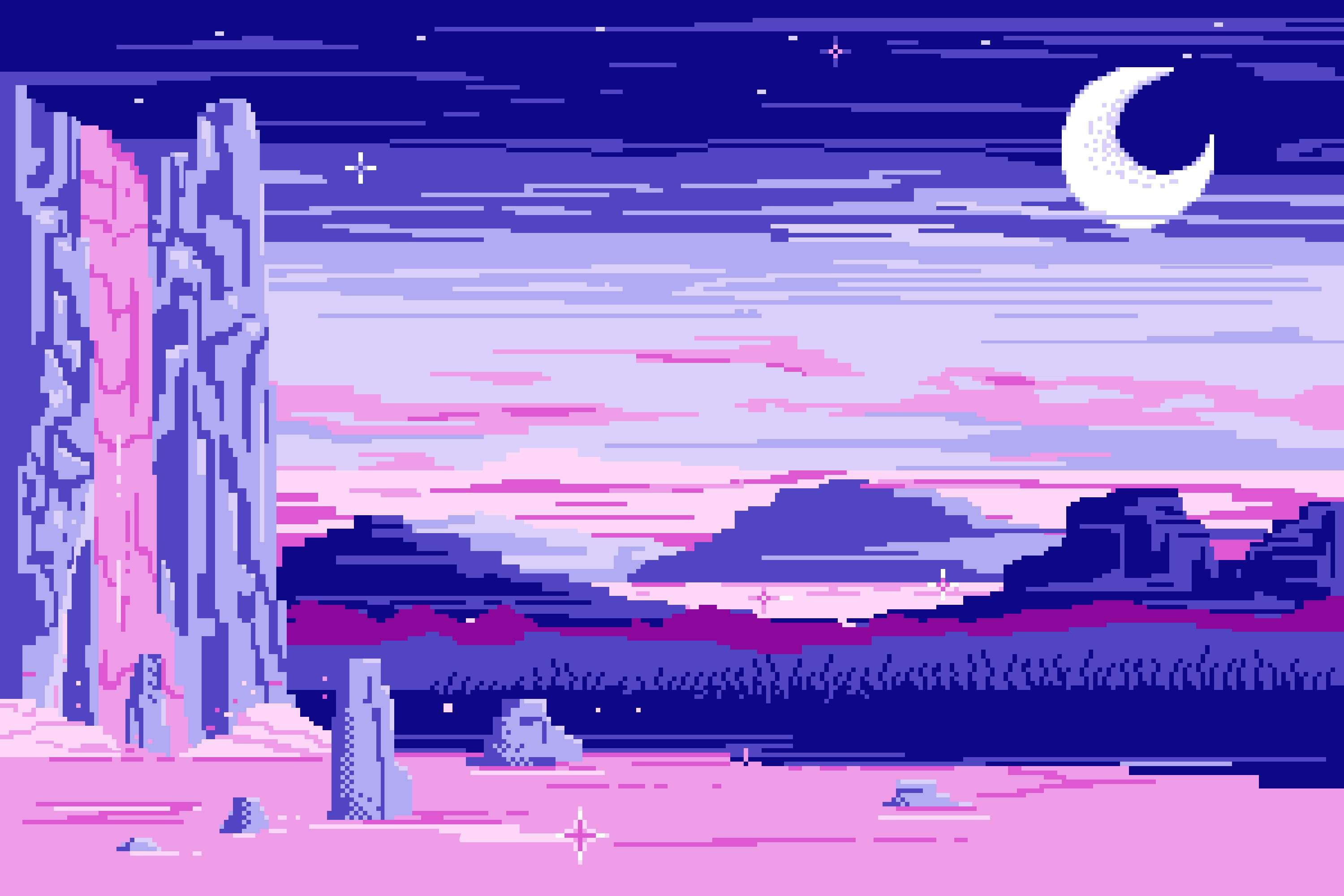 space pixel art background