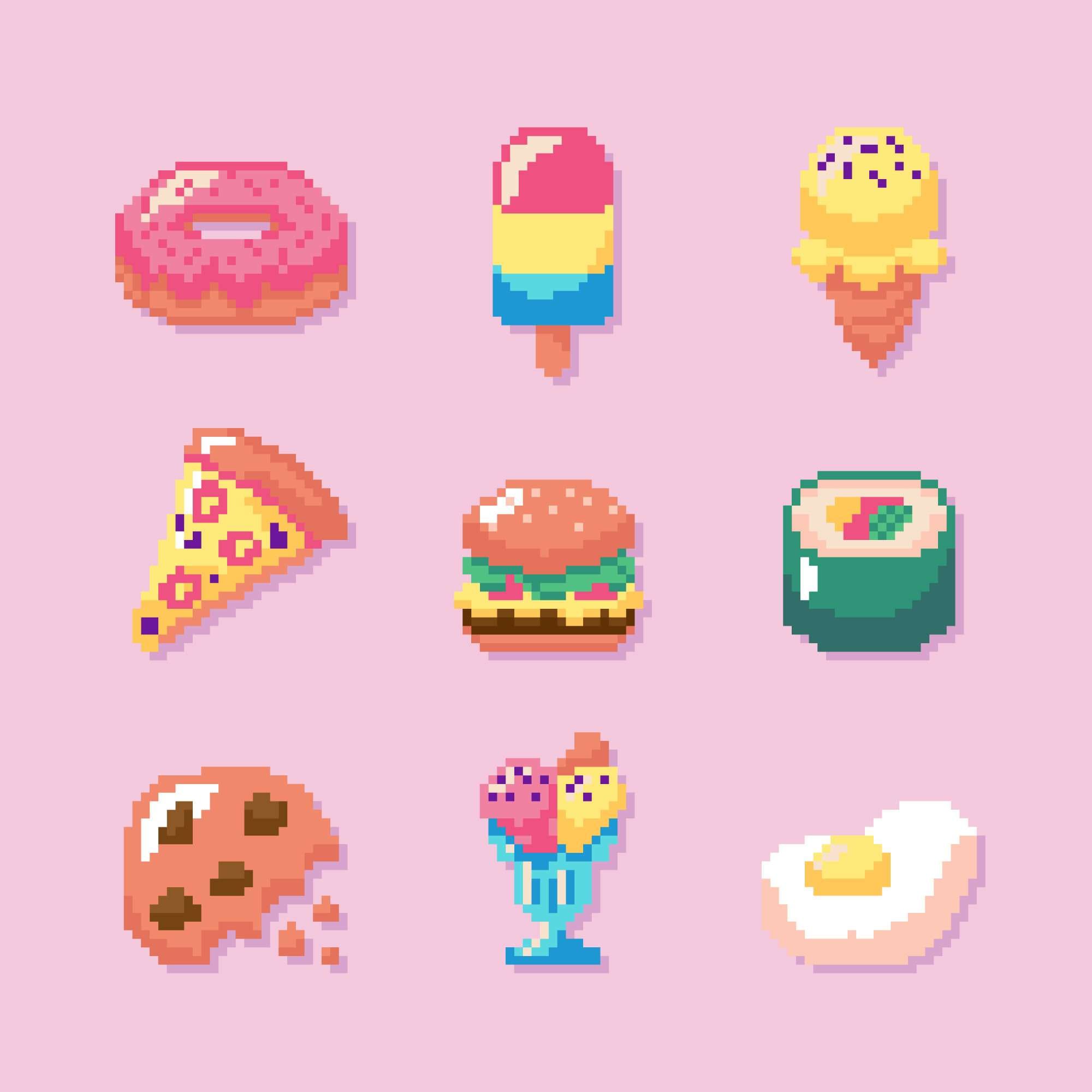 cute and pastel pixel art background