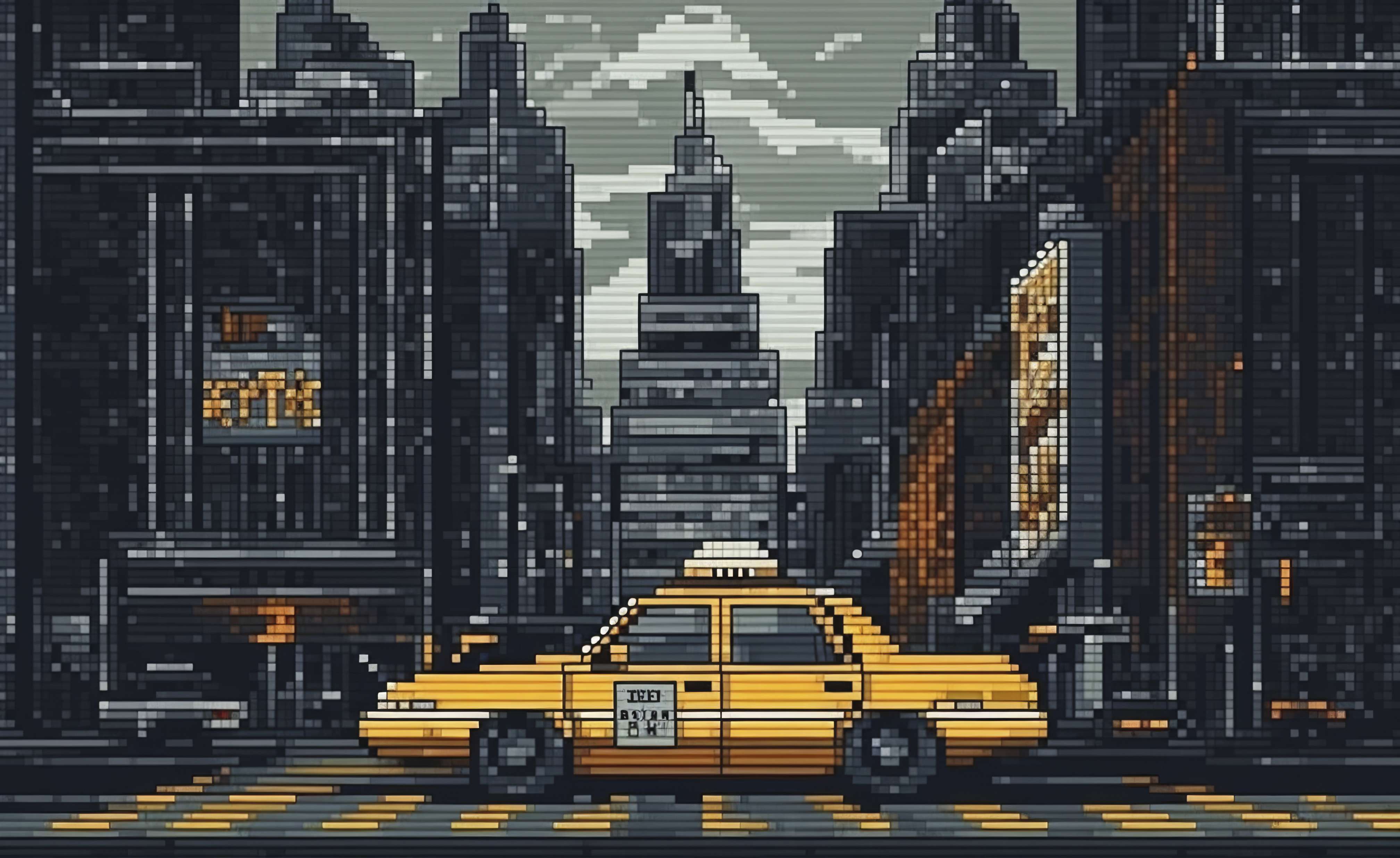 retro cityscapes pixel art background
